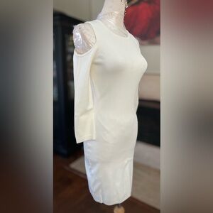 John + Jenn White Cold Shoulder Long Sleeve Dress